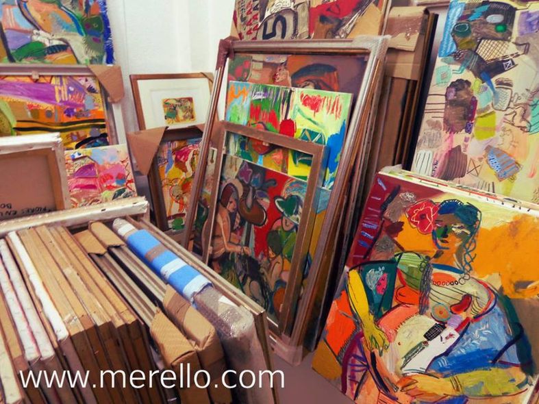 CONTEMPORARY ART. ARTISTS. NEWS.-Merello.-Studio.-Paintings