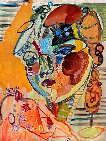 MODERN ARTISTS. POETRY EXPRESSIONISM. PAINTERS.-Jose Manuel Merello.-El sol interior. (40 x 30 cm) Mix media on panel
