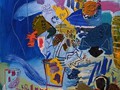 MODERN-LANDSCAPES-CONTEMPORARY-STILL-LIFES-ART-jose-manuel-merello.-florero-con-viento-azul-(92-x-73-cm)-mix-media-on-canvas