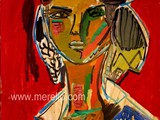 contemporary-modern-art-world-artists.jose-manuel-merello-figura-sobre-fondo-rojo-(73-x-54-cm)-mix-media-on-wood