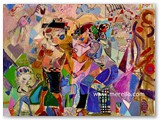 contemporary-modern-art-world-artists.jose-manuel-merello.-ninos-y-ofrenda.-pastoral.-(81x100-cm)-mix-media-on-canvas