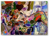 contemporary-modern-art-world-artists.jose-manuel-merello-mujer-en-el-salon-de-las-estrellas-(97-x-130-cm)-mix-media-on-canvas