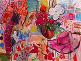 contemporary-painters.merello.-(54x73-cm).-pamela-rosa-y-florero--mixta-lienzo