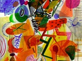 contemporary-painters.merello.-don-quijote-en-su-fantasia.-mix-media