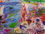 european-artists-painters.-art-europe-modern-painting.jose-manuel-merello.-mirando-el-mar-(81-x-100-cm)-tecnica-mixta