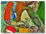 expressionismus-kunst-malerei-jose-manuel-merello.-woman-picking-lilies-(73-x-54-cm)-mix-media-on-canvas.
