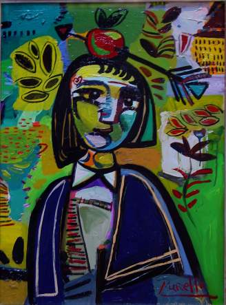 CONTEMPORARY MODERN EXPRESSIONISM.-William Tell's Son .(73x54 cm) Acrylic. Art, Artists, Painters