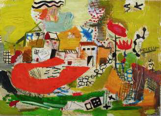 New Contemporary Art. New Contemporary Painting. Present and Future  Art. Merello.-Sun Houses.