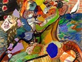 peinture-contemporaine-moderne.jose-manuel-merello-marinero-en-verdes-y-azules-(73-x-54-cm)-tecnica-mixta-sobre-lienzo