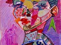 peinture-contemporaine-moderne.jose-manuel-merello-violeta-(55-x-38-cm)-tecnica-mixta-sobre-lienzo.
